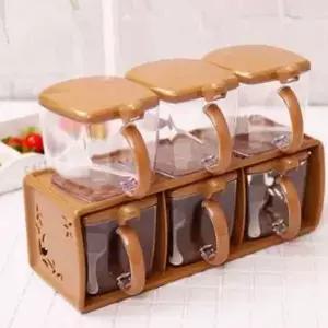 (옵션 브라운)2단 양념통 세트 설탕용기 소금병 주방양념통 양념병정리 양념용기