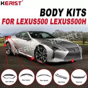 탄소 섬유 4 세트 바디 키트 프론트 립 스포일러 사이드 스커트 리어 2017-2021 Lexus LC500 VRS