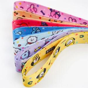 애니메이션 BT21 만화 캔버스 키체인 귀여운 쿠키 RJ 치미 휴대폰 끈 배낭 분실방지 로프 장난감 선물