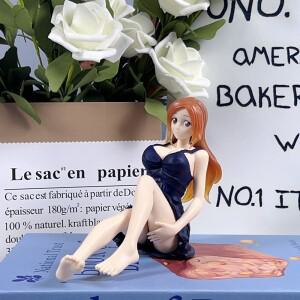 애니메이션 피규어 마츠모토 란기쿠 이노우에 오리히메 블랙 나이트 원피스 앉아 액션 PVC 모델 장난감 성