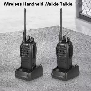 2PCS BF-888S V2 휴대용 핸드 헬드 워키 토키 무선 복사 주파수 장거리 대기 UHF 400-470MHz 사냥을위한 햄