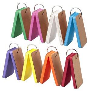 공부용 링이 있는 빈 플래시 카드, 링 8 팩이 컬러 인덱스 2.2