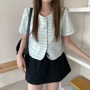 폴레이 트위드 숏 반팔자켓