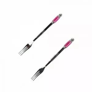 과일포크 2P 10세트 20개입 손님용 티포크 핑크 손잡이형