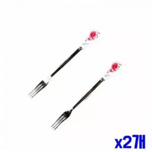 과일포크 티포크 40P 세트 빨간장미 손님용 포크 40개입