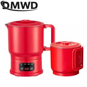 800ml 접이식 휴대용 전기 주전자 스테인리스 여행용 국수 요리 냄비 스튜 스킬렛 핫팟 보온 온수 보일러