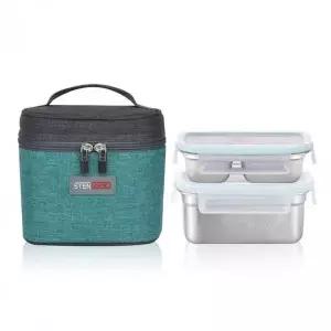 도시락 2단 소형 직사각 용기