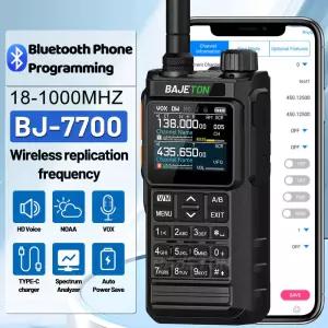 바제톤 BJ7700 무전기 휴대용 풀밴드 블루투스 프로그래머 노이즈 감소 스펙트럼 분석기 AM FM NOAA 양방향