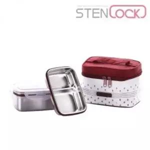 도시락통 직사각 2단 중형 수납 용기