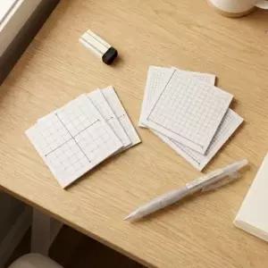 (옵션 6종)수학 좌표 점착 메모지 모눈 종이 그래프 오답노트 정리 포스트용 6종 세트 150매