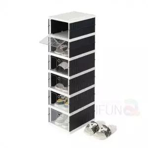 ( )접이식 6단 신발정리함 블랙 신발케이스 신발정리대 학원신발장 낮은신발장 신발수납장