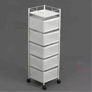 ( )5단 회전 트롤리 화이트 거실장난감정리 주방트롤리 예쁜트롤리 철제트롤리 미용실트롤리