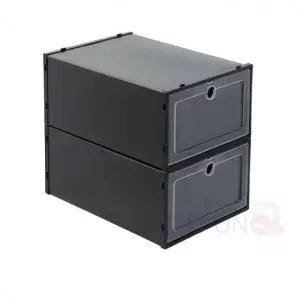 ( )신발정리함 2p 블랙 원룸신발정리대 회사신발장 좁은현관신발장 원룸신발장 실내화정리대