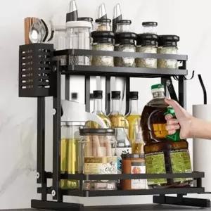 (옵션 2단)주방 양념통 선반 싱크대정리선반 조미료선반