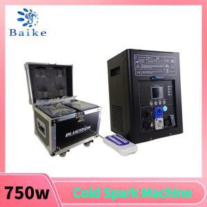 2PCS 750W 콜드 스파크 기계 1 비행 케이스 스파클러 웨딩 실내 야외 불꽃 놀이 DJ 원격 DMX 컨트롤러 홈