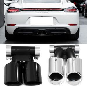 [호환품]포르쉐 호환 케이맨 718 981 987 박스터 머플러 팁 테일 파이프 배기 시스템 노즐 용 1피스 듀얼