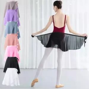 쉬폰 발레 폴댄스 무용 여자 성인 랩 스커트 입시복 의상 무대 발레복