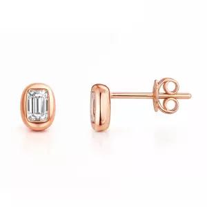 14K 18K 랩다이아 바게트컷 콩귀걸이