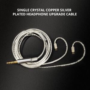 실버 도금 구리 마일로 이어폰 케이블 업그레이드 밸런스 교체 2.5mm 4.4mm MMCX 0.78 2 핀 QDC