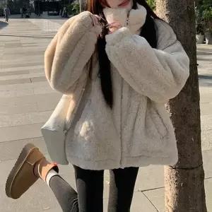 [다잇템] 여자 덤블퍼 폴라넥 캐쥬얼 집업 포근한 빅사이즈 자켓