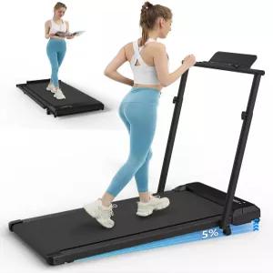 경사가 있는 워킹 패드 트레드밀 핸들 바가 300파운드 용량 홈 스몰 오피스용 접이식 책상 밑 3 in 1