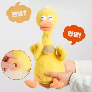 말따라하는 오리 인형 노래하고 춤추는 동물 작동 따라쟁이 장난감