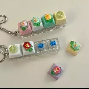 4구 거북이 터틀 아쿠아리움 LED 야광 불빛 키캡 키링 컬러 키보드 자판 딸깍이 클리커