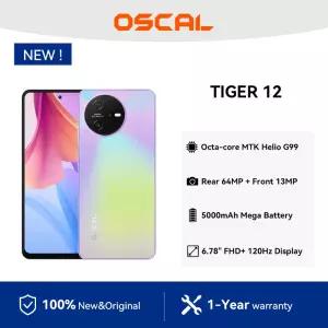 OSCAL TIGER 12 스마트폰 미디어텍 헬리오 G99 6.78인치 120Hz 2.4K 디스플레이 휴대폰 8GB 64MP