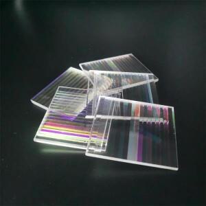 5pcs 32-37mm 결함 프로젝터 프리즘 직사각형 이색 장식 미술을위한 집열판학 유리 DIY 디자인 연구