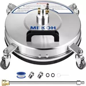 MEKOH 14인치 압력 세척기 표면 클리너 4500PSI 진입로 보도 파티오 콘크리트용 바퀴 4개 퀵 커넥트