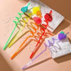 50개 과일 스프링(1) 아이스크림 스트로우 빨대