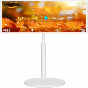 예즈로우 32인치 스마트 스크린 4K 카메라 휴대용 TV 터치 모니터 바퀴 달린 무선 안드로이드 13 OS 구글
