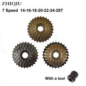 ZHIQIU 자전거 프리휠 7단 14-28T 나사형 타입 교체 부품