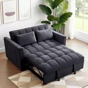 플렉스스팟 XCT4 풀아웃 소파 등받이 조절 가능한 3-in-1 침대 베개와 옆주머니가 있는 사랑스러운 작은