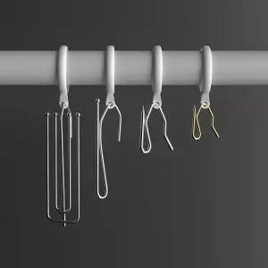 스테인리스 커튼고리 접착식 무타공 커튼링 메탈 장식 거실 커튼부자재