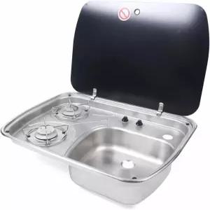 RV 액세서리 보트 카라반 캠핑카 2 버너 레인지 및 싱크대 콤보