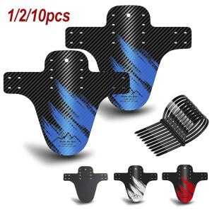 1/2/10개 자전거 펜더 카본 패턴 머드가드 MTB 로드 바이크 앞뒤 타이어 휠 초경량 플라스틱