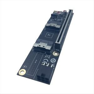 [ABPO] 2포트 PCI-E 4.0 X16 슬림SAS SFF-8654 어댑터 카드 GEN4 라이저 그래픽 비디오 GPU용
