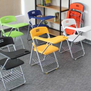 일체형 책상의자 접이식 의자 세미나 강의실 싱글 책걸상 보드 다용도 결합 가벼운 학교 테이블