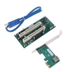 PCI-Express-PCI 어댑터 카드 PCIe-듀얼 Pci 슬롯 확장 USB3.0 추가 컨버터 PCIE x1-x16
