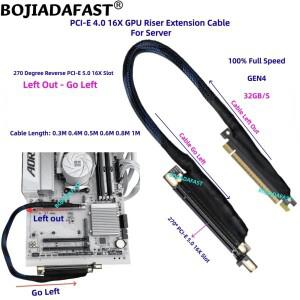 270도 리버스 PCI-E 4.0 16X to PCIe X16 그래픽 카드 GPU 라이저 연장 케이블 GEN4 0.3M 호환 1M AI 서버