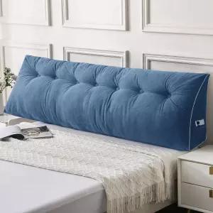 새스티 헤드보드 베개 킹 침대에 앉을 수 있는 웨지 책을 읽을 등받이 지지대 삼각 쿠션 - 탈착식 세탁