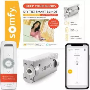 솜피 클레버 틸트 블라인드 모터 키트 - 기존 2인치 수평 적합 눈부심 자연광을 위한 스마트 자동 오프너