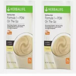 허벌라이프 포뮬러 1 PDM 이동 중 박스당 단백질 7 패킷 24g 쿠키와 크림 바닐라 에너지와 영양을 위한