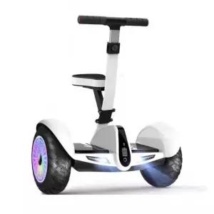 두발 전동휠보드 킥보드 균형 핸들바 이륜 경량 흰색