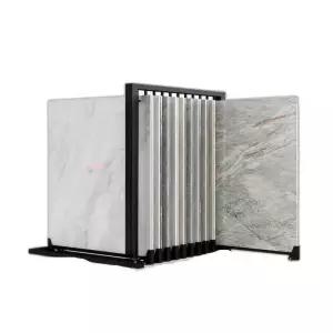 대형 타일 전시대 슬롯 진열거치대 샘플 목재진열대