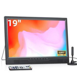 Northing 19 2인치 휴대용 TV 안테나 HD 입력 / /USB 포트 1080P LED 소형 내장 스탠드 모니터 캠핑 주방 침실 파티오 RV 실내 실외용