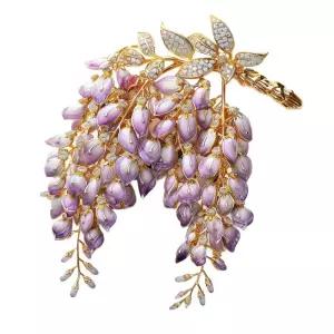 여성브로치 하이엔드 디자인 등나무 꽃 브로치 럭셔리 크리스탈 코사지 심쿵해외구매