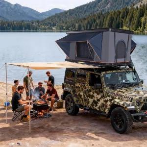 두꺼운 알루미늄 합금 하드 쉘 옥상 텐트 겨울 단열재 포함 2-3인용 대형 공간 방수 티어드롭 지붕 상단