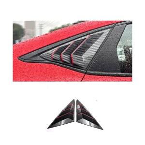시빅 11th - 1 페어 자동차 리어 윈도우 루버 트림 측면 에어 벤트 셔터 패널 커버 탄소 섬유 액세서리 외부 탄소 섬유 빨간색 와 호환됩니다